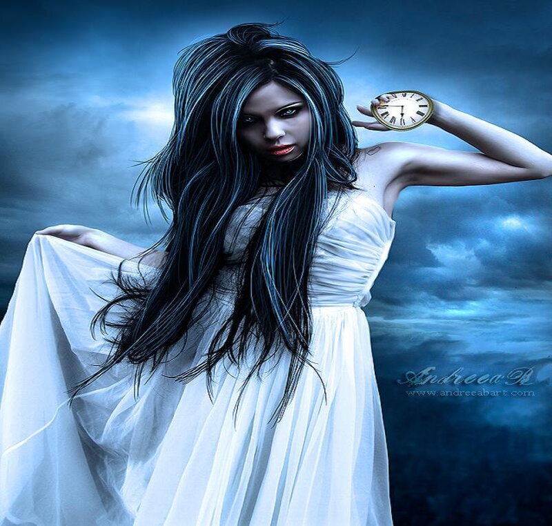 woman holding a clock