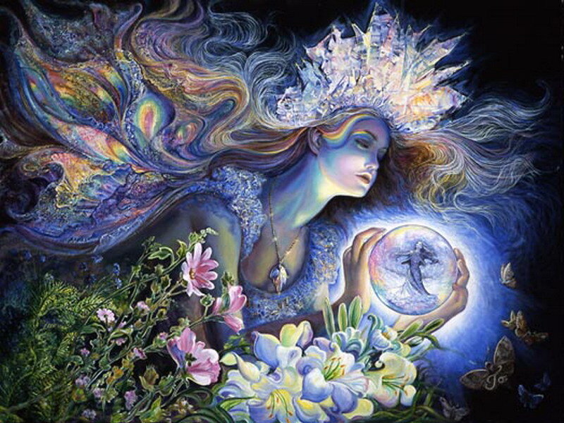 woman holding a crystal ball
