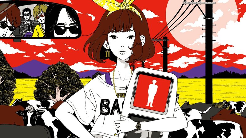 Woman Holding a Device — Red