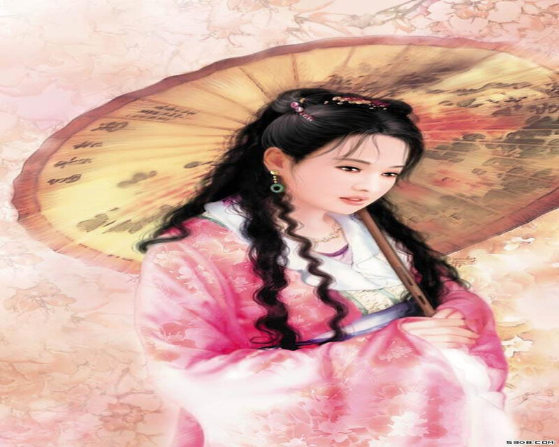 Woman Holding a Fan — Pink