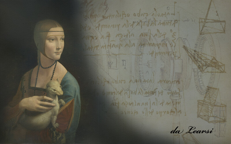 Woman Holding a Ferret — Brown, Dramatic