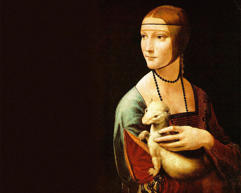 Woman Holding a Ferret