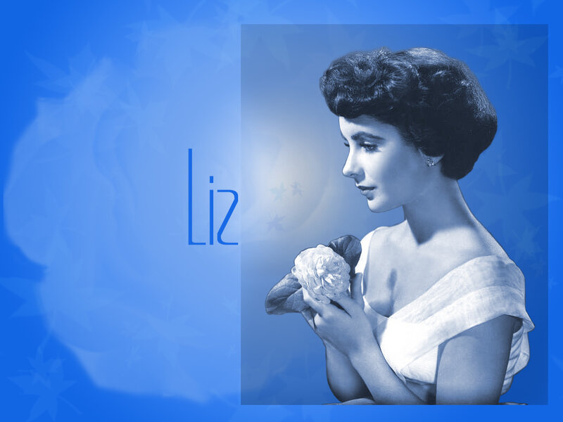Woman Holding a Flower — Blue