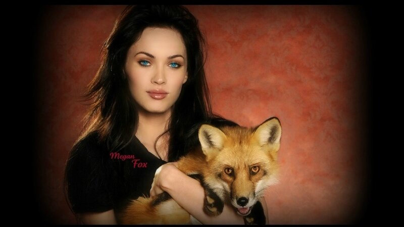 Woman Holding a Fox — Red