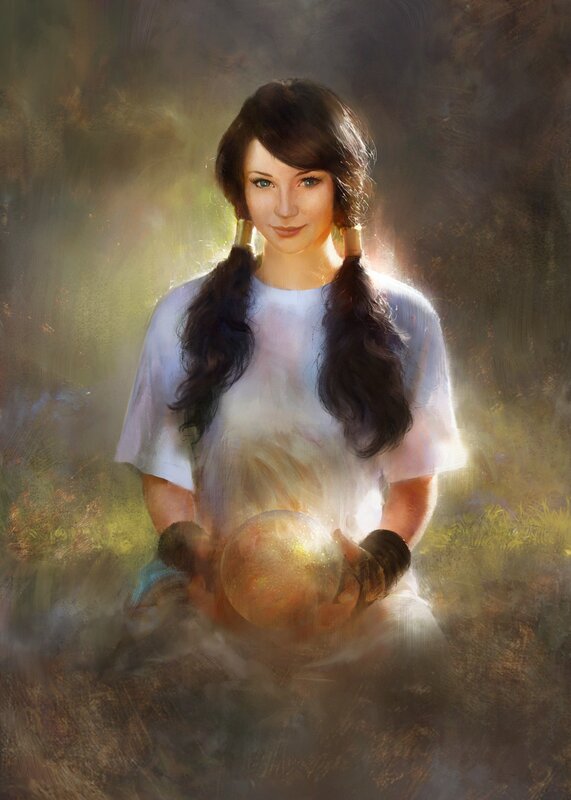 woman holding a glowing orb