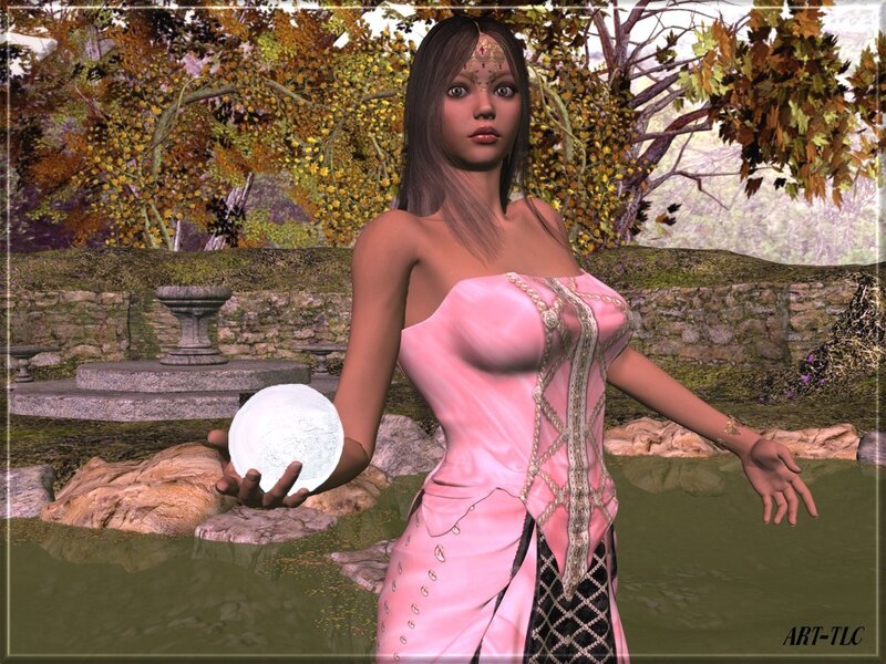 woman holding a glowing orb