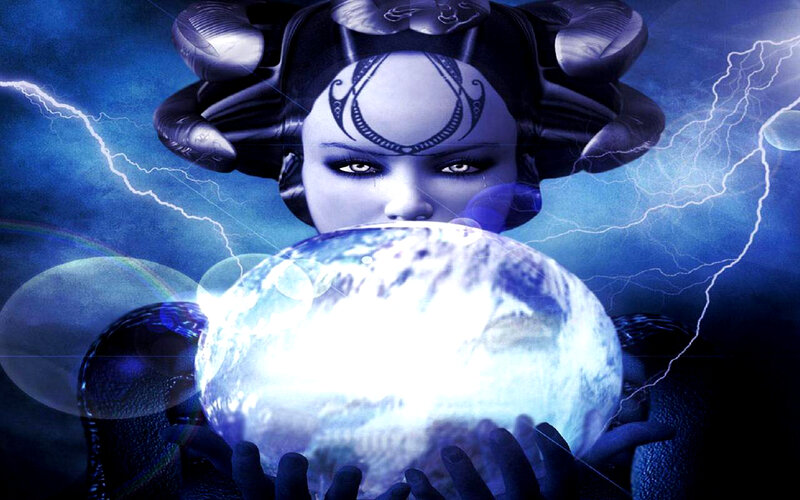 woman holding a glowing orb