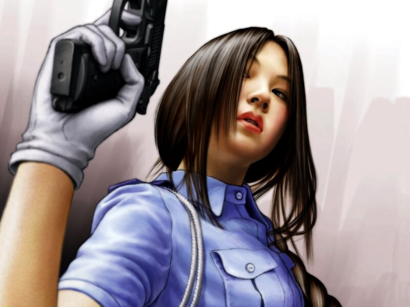 woman holding a gun