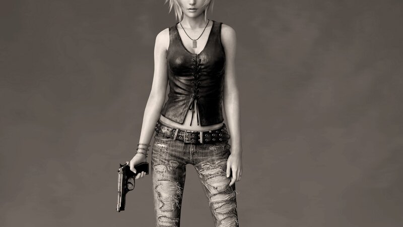 woman holding a gun