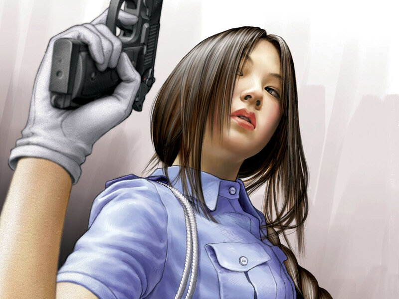 woman holding a gun