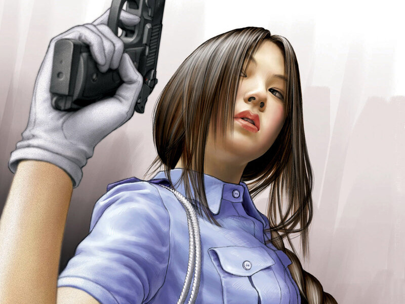 woman holding a gun