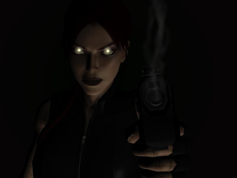 woman holding a gun