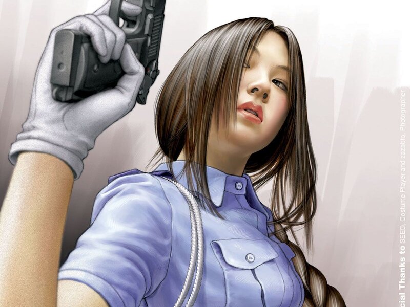 woman holding a gun