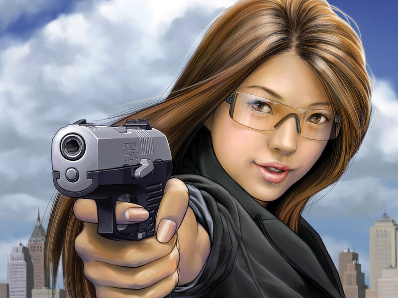 Woman holding a gun
