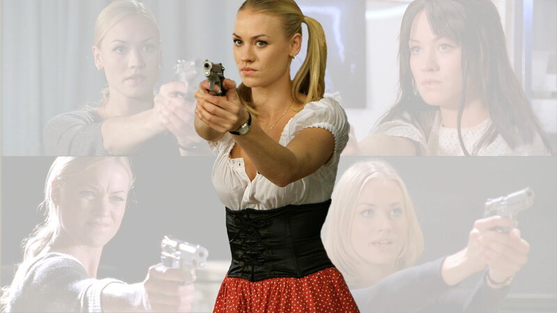 Woman holding a gun