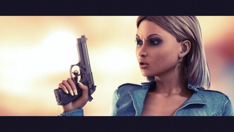 Woman holding a gun