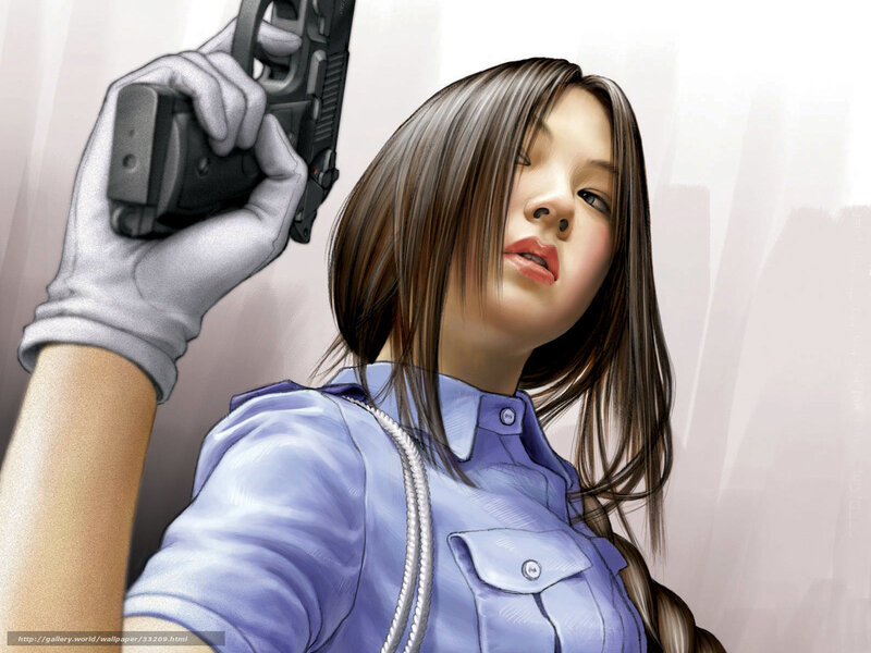 woman holding a gun