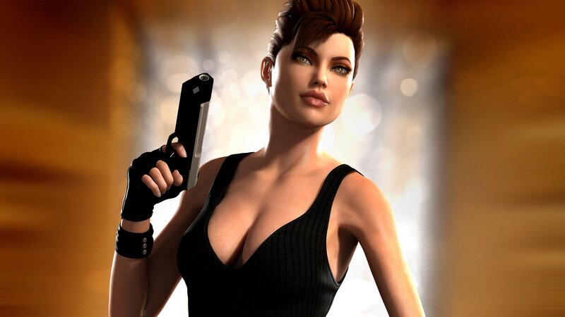 Woman Holding a Gun — Black, Confident, 3d Render