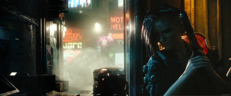 Woman Holding a Gun — Black, Dark, Tense, Night, 3d Render