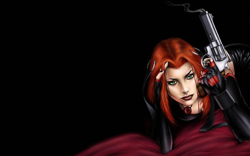 Woman Holding a Gun — Black, Dramatic, Digital Art, Smoke