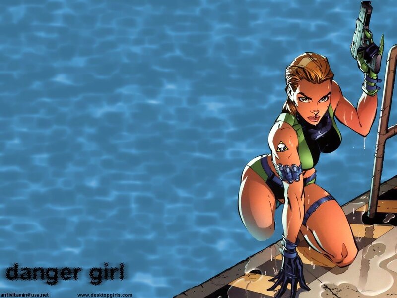 Woman Holding a Gun — Blue, Dramatic, Comic