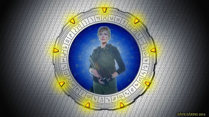 Woman Holding a Gun — Blue, Dramatic, Digital Art, Stargate