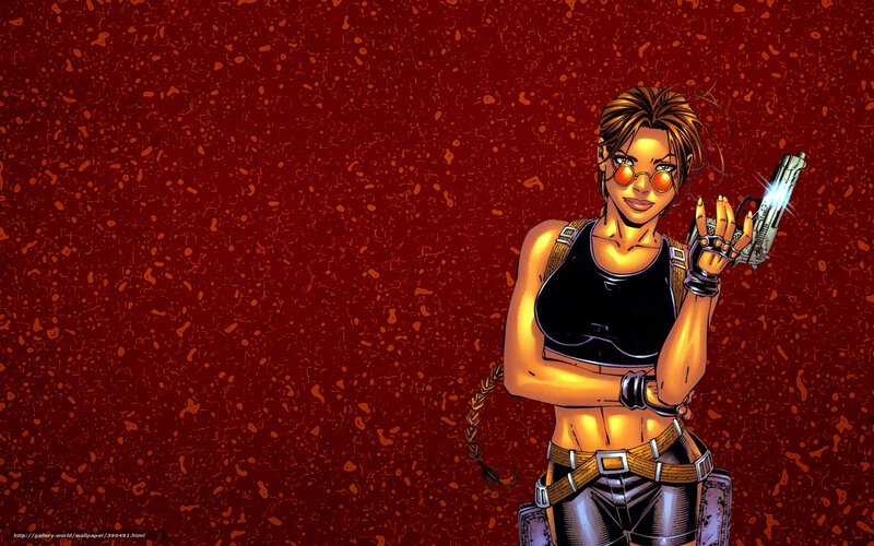 Woman Holding a Gun — Red, Confident