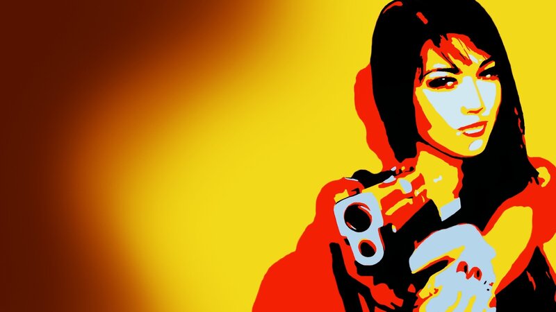 Woman Holding a Gun — Yellow