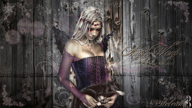 Woman Holding a Kitten — Purple