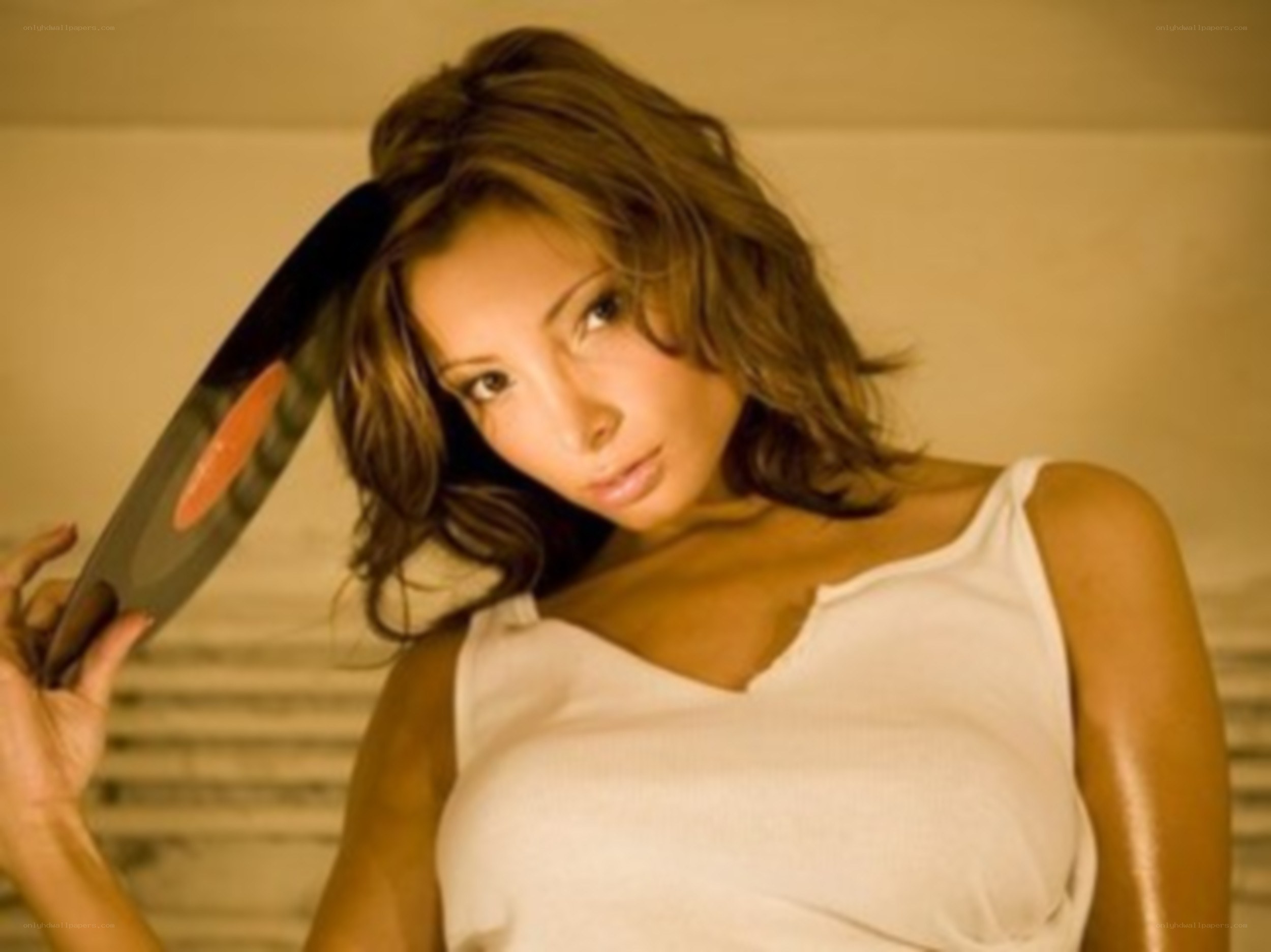 woman holding a knife