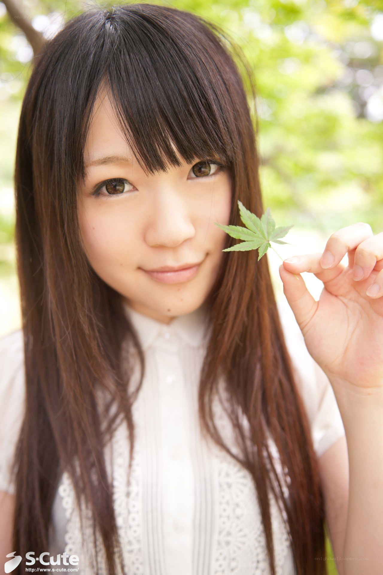 woman holding a leaf
