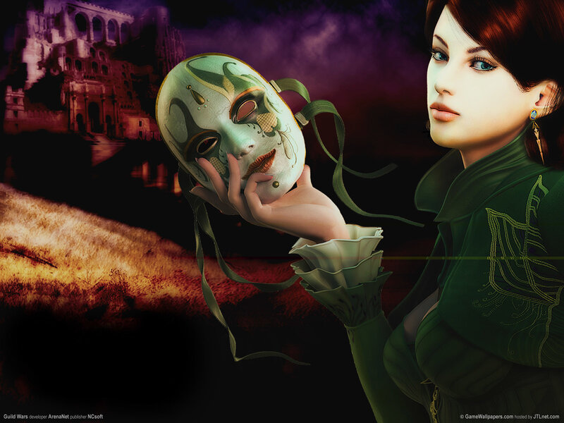 Woman Holding a Mask — Green