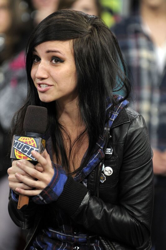 Woman holding a microphone