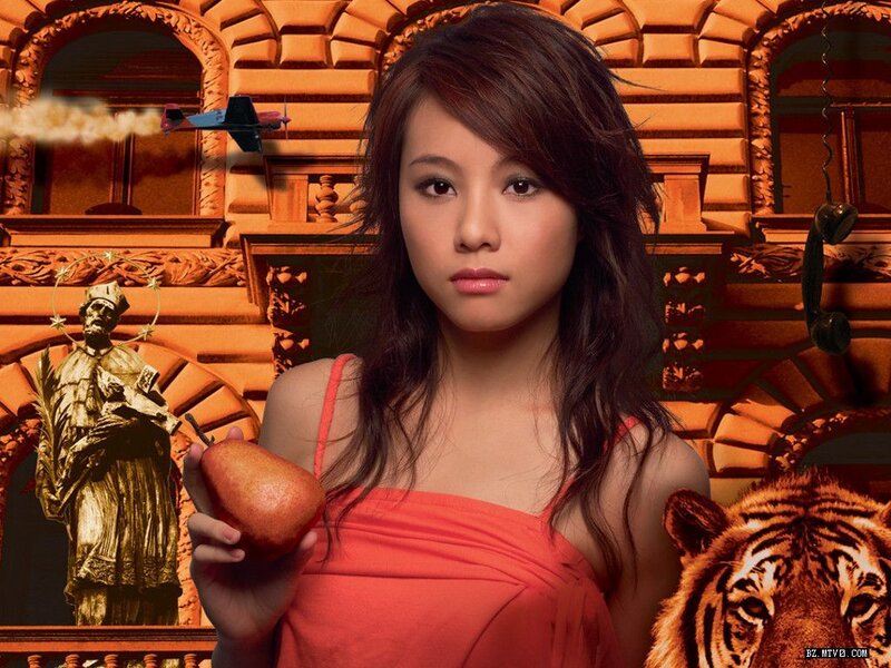 Woman holding a pear