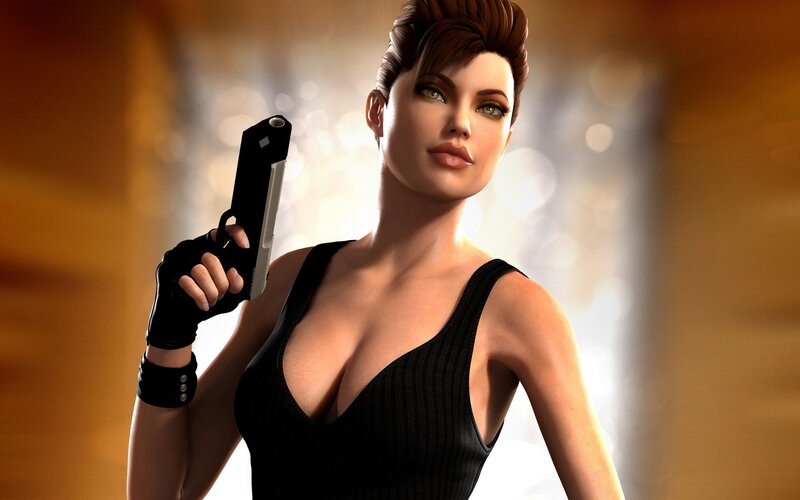 Woman holding a pistol