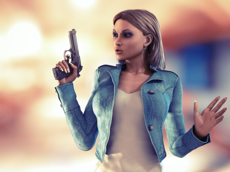 Woman holding a pistol