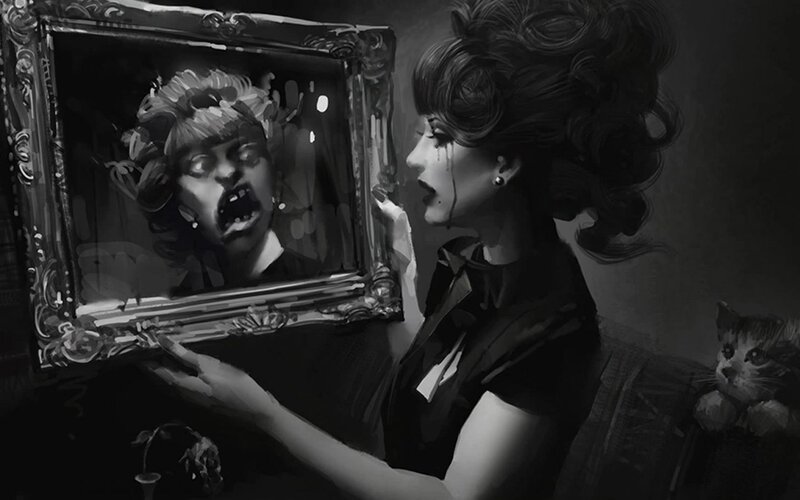 Woman Holding a Portrait