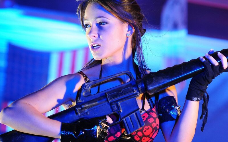 Woman holding a rifle