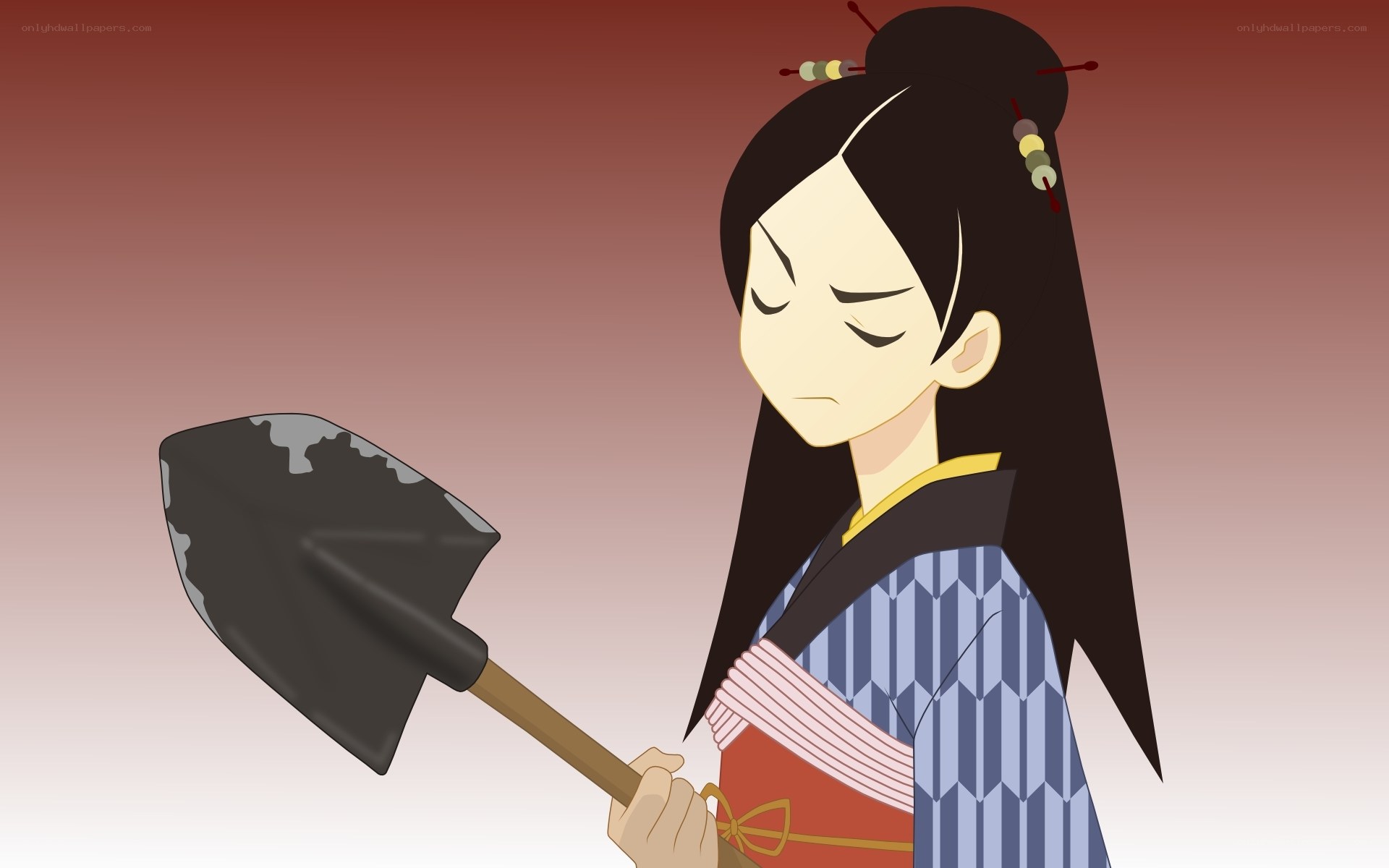 woman holding a shovel