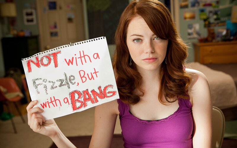 Woman holding a sign