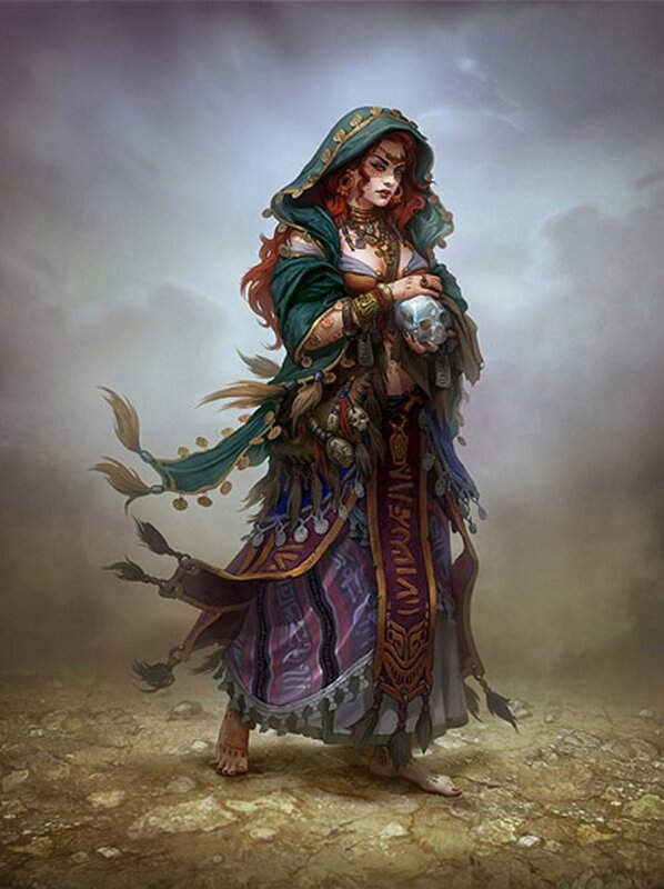 woman holding a skull