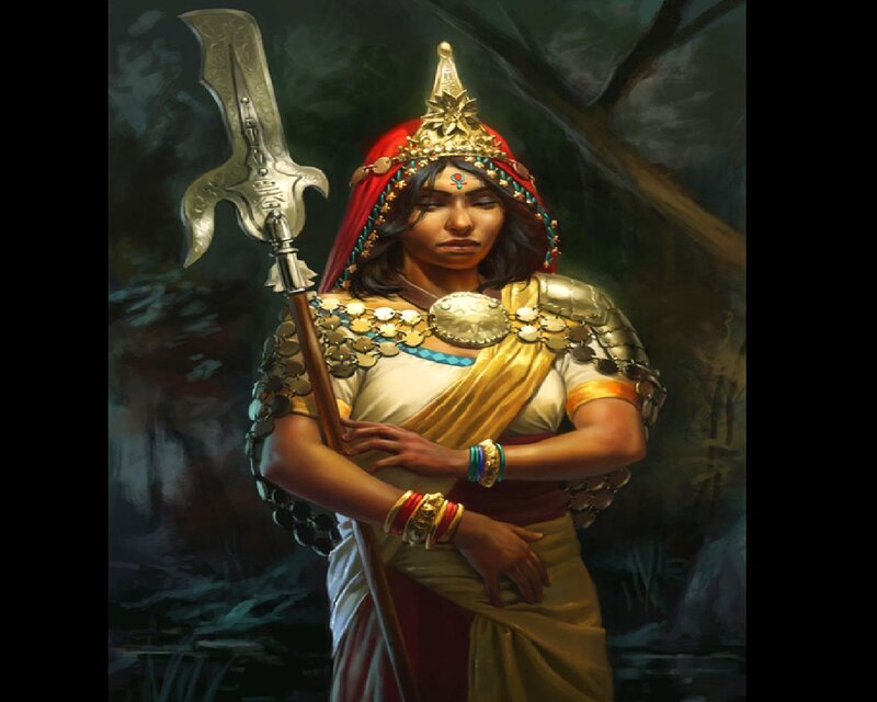 Woman Holding a Spear