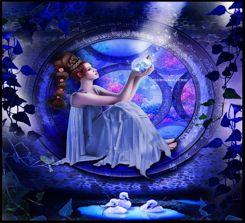 Woman Holding a Sphere — Blue