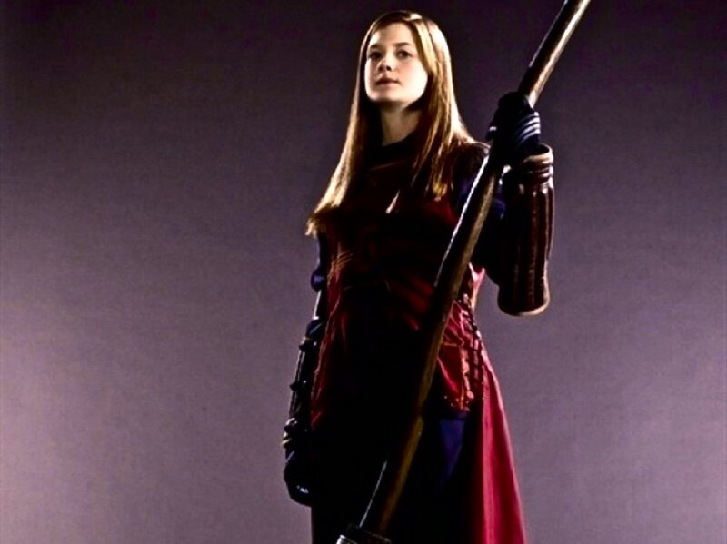 Woman Holding a Staff — Purple, Dramatic
