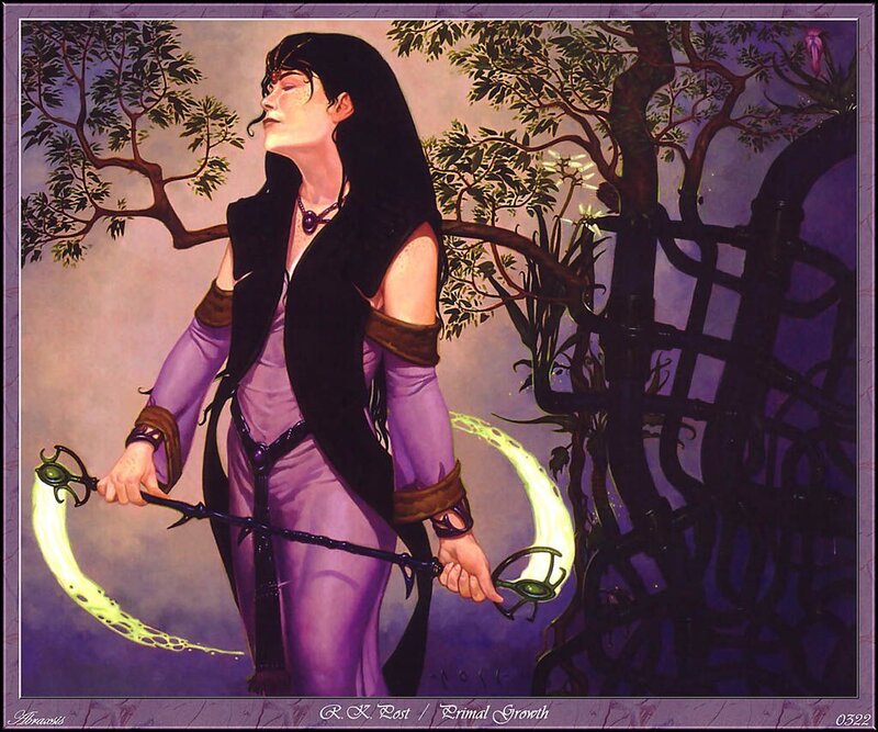 Woman Holding a Staff — Purple