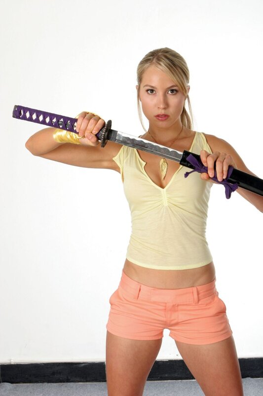 Woman holding a sword