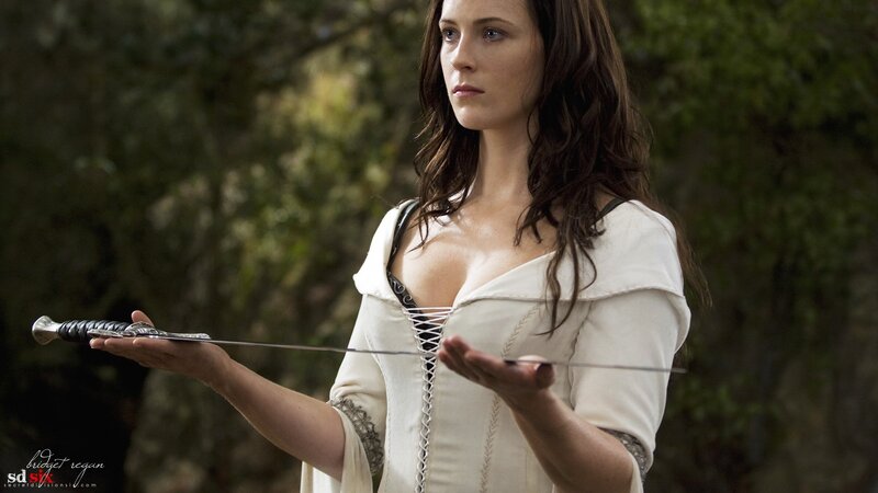 woman holding a sword