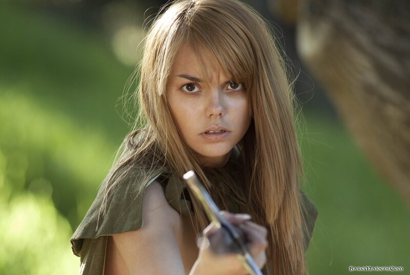 woman holding a sword