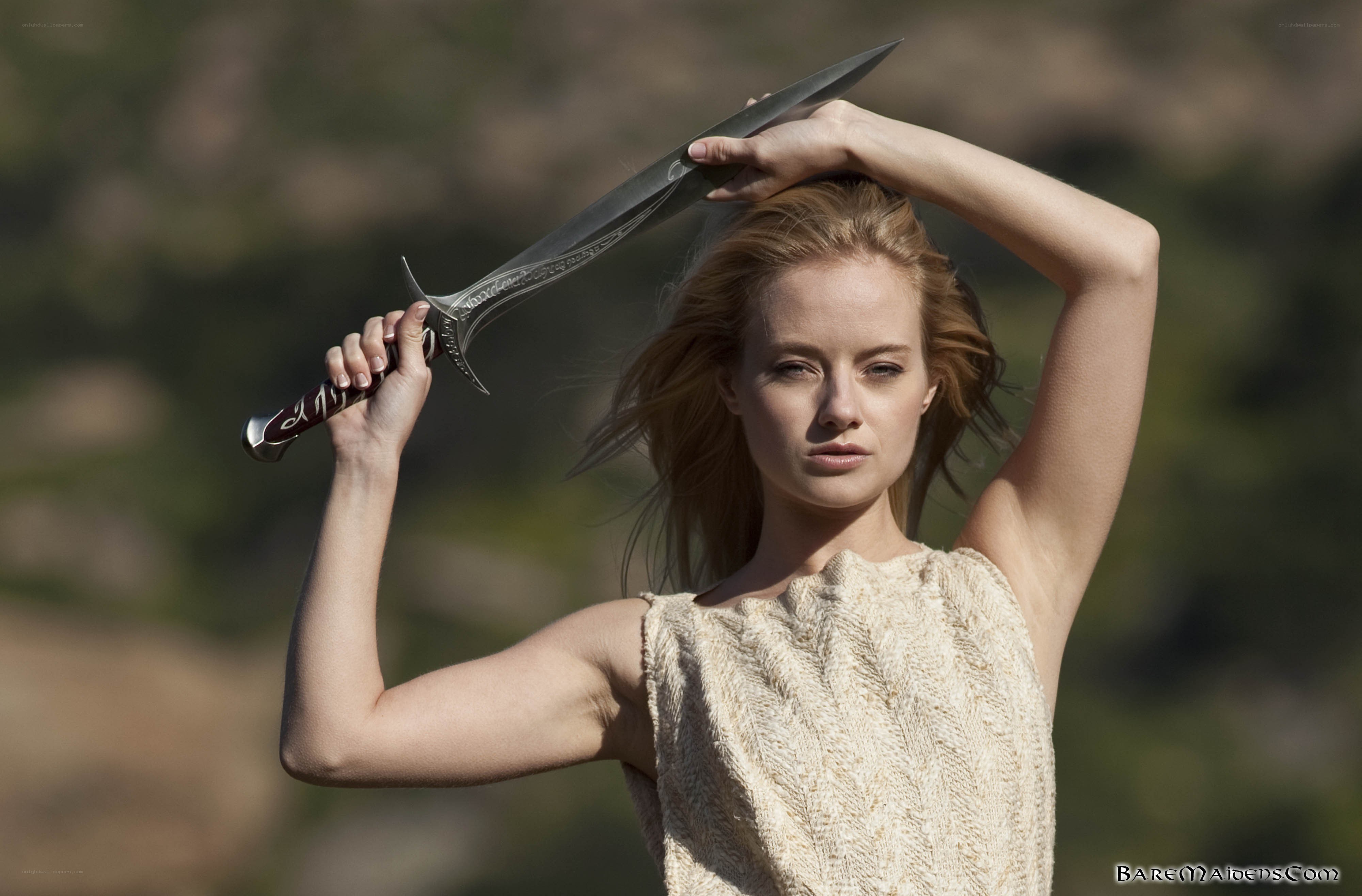 Woman holding a sword