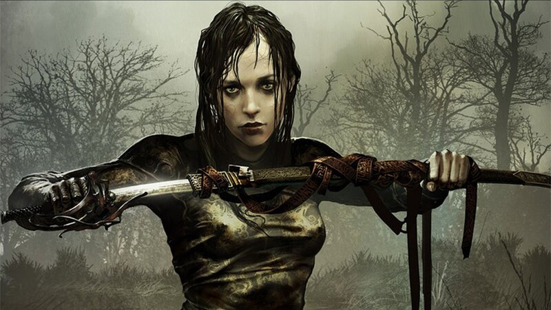 woman holding a sword